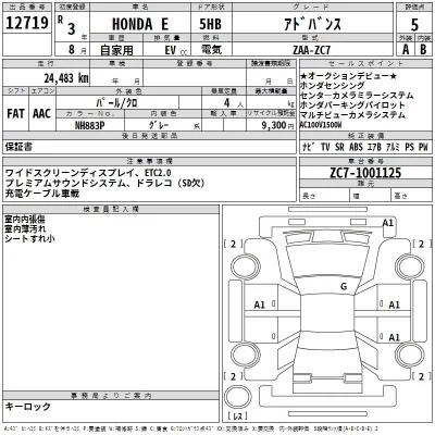 Honda E  с аукциона в Японии