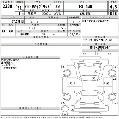 Honda CR-V  с аукциона в Японии