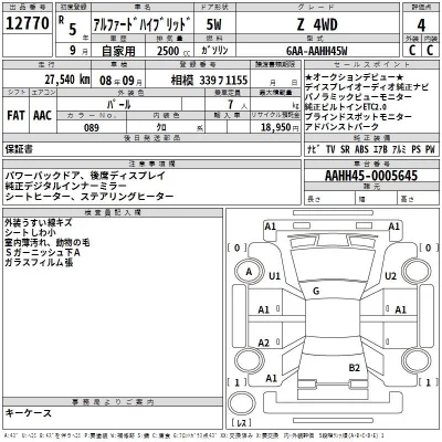 Toyota ALPHARD  с аукциона в Японии