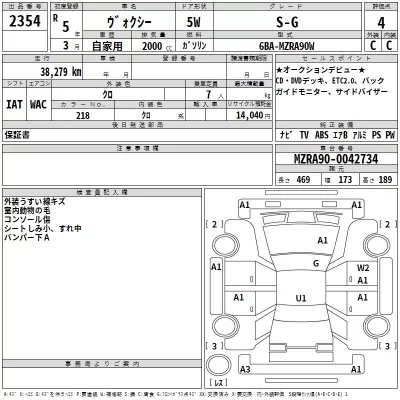 Toyota VOXY  с аукциона в Японии