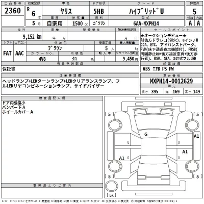 Toyota YARIS  с аукциона в Японии