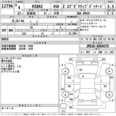 Toyota MIRAI  с аукциона в Японии