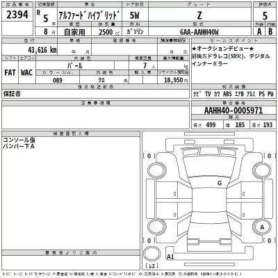 Toyota ALPHARD  с аукциона в Японии