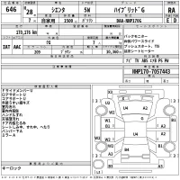 Toyota SIENTA лот № 646 оценка RA  с аукциона в Японии 2