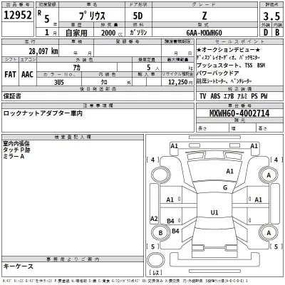 Toyota PRIUS  с аукциона в Японии