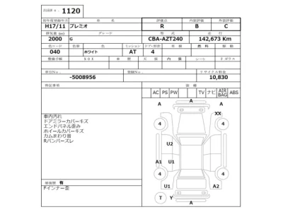 Toyota PREMIO  с аукциона в Японии