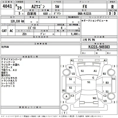 Mazda AZ WAGON  с аукциона в Японии