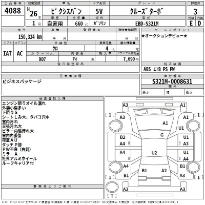 Toyota PIXIS VAN  с аукциона в Японии