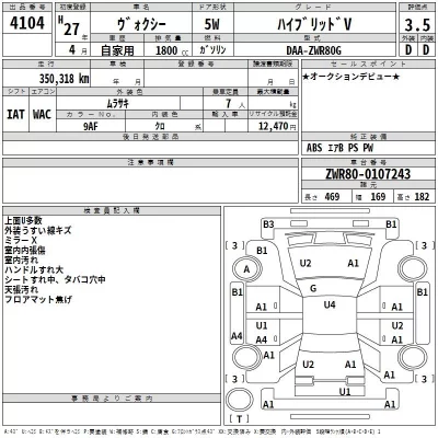 Toyota VOXY  с аукциона в Японии