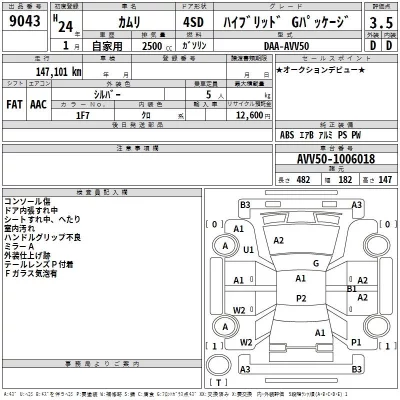 Toyota CAMRY  с аукциона в Японии