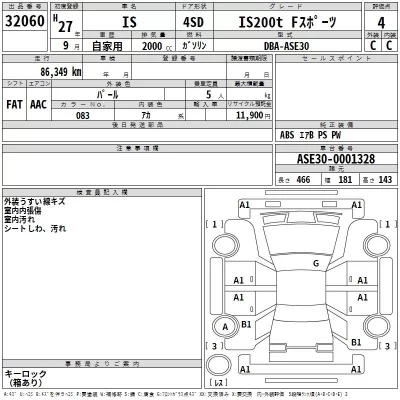 Lexus IS  с аукциона в Японии