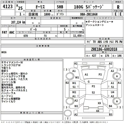 Toyota AURIS  с аукциона в Японии