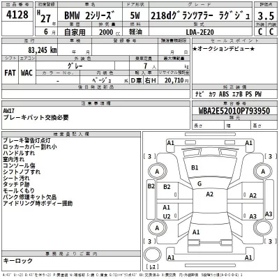 BMW 2-Series  с аукциона в Японии