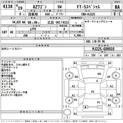 Mazda AZ WAGON  с аукциона в Японии