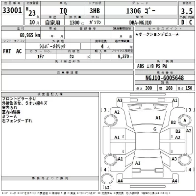 Toyota IQ  с аукциона в Японии