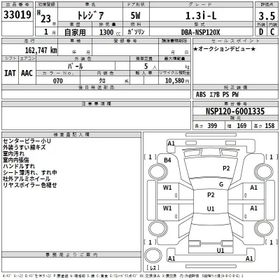 Subaru TREZIA  с аукциона в Японии