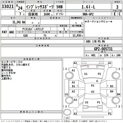 Subaru IMPREZA  с аукциона в Японии