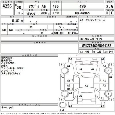 Audi A6  с аукциона в Японии