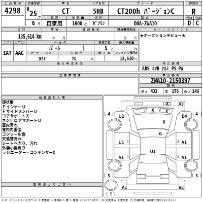 Lexus CT  с аукциона в Японии
