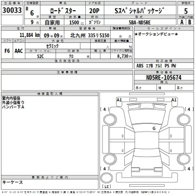 Mazda ROADSTER  с аукциона в Японии