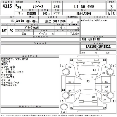 Daihatsu MIRA E S  с аукциона в Японии