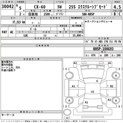 Mazda CX-60  с аукциона в Японии