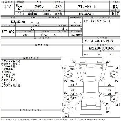 Toyota CROWN  с аукциона в Японии