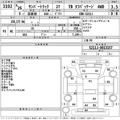 Subaru SAMBAR  с аукциона в Японии