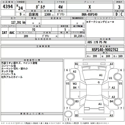 Toyota PORTE  с аукциона в Японии