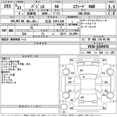 Mitsubishi PAJERO  с аукциона в Японии