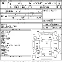 Toyota SIENTA лот № 201 оценка R  с аукциона в Японии 2