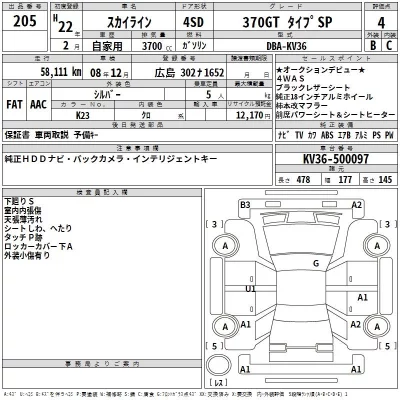 Nissan SKYLINE  с аукциона в Японии