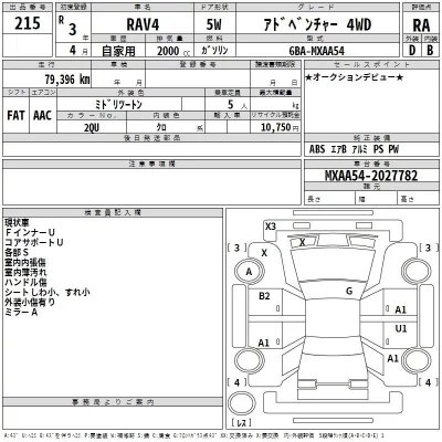 Toyota RAV4  с аукциона в Японии