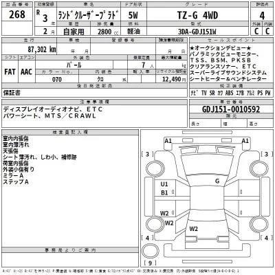 Toyota LAND CRUISER PRADO  с аукциона в Японии