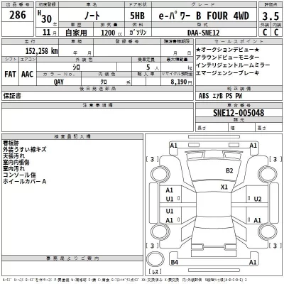 Nissan NOTE  с аукциона в Японии