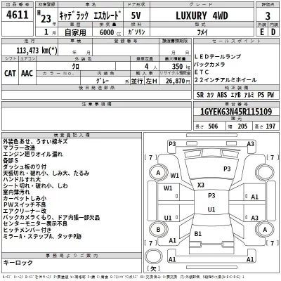 GM CADILLAC ESCALADE  с аукциона в Японии