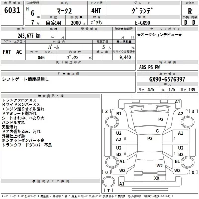 Toyota MARK II  с аукциона в Японии