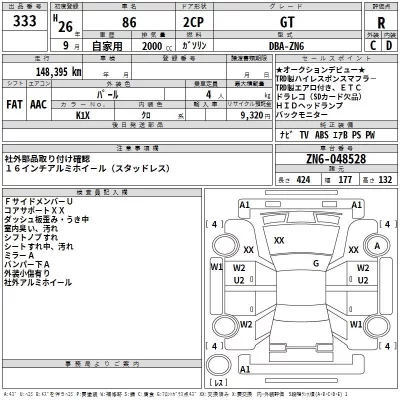 Toyota 86  с аукциона в Японии