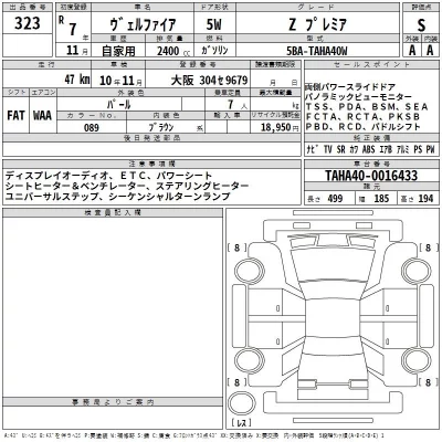 Toyota VELLFIRE  с аукциона в Японии