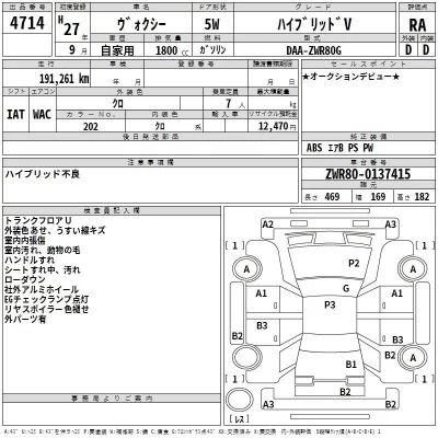 Toyota VOXY  с аукциона в Японии