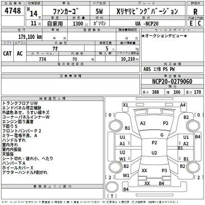 Toyota FUNCARGO  с аукциона в Японии