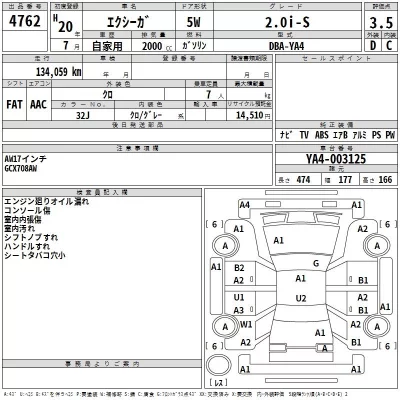 Subaru EXIGA  с аукциона в Японии