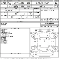 Subaru IMPREZA G4 лот № 4768 оценка RA  с аукциона в Японии 2
