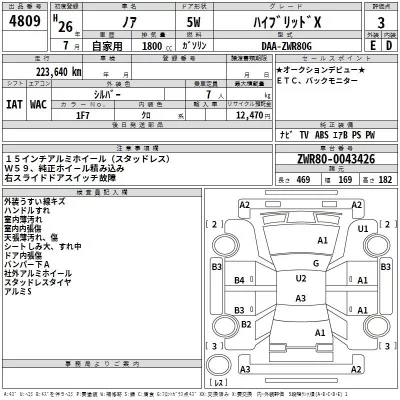Toyota NOAH  с аукциона в Японии