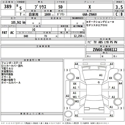Toyota PRIUS  с аукциона в Японии