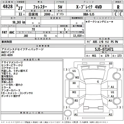 Subaru FORESTER  с аукциона в Японии