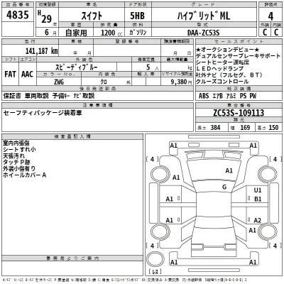 Suzuki SWIFT  с аукциона в Японии