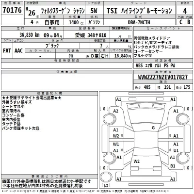 Volkswagen SHARAN  с аукциона в Японии