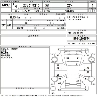 Honda STEP WAGON  с аукциона в Японии