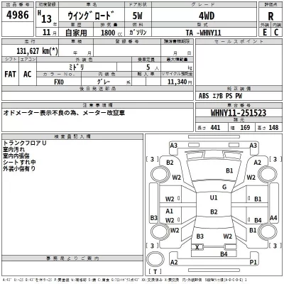 Nissan WINGROAD  с аукциона в Японии
